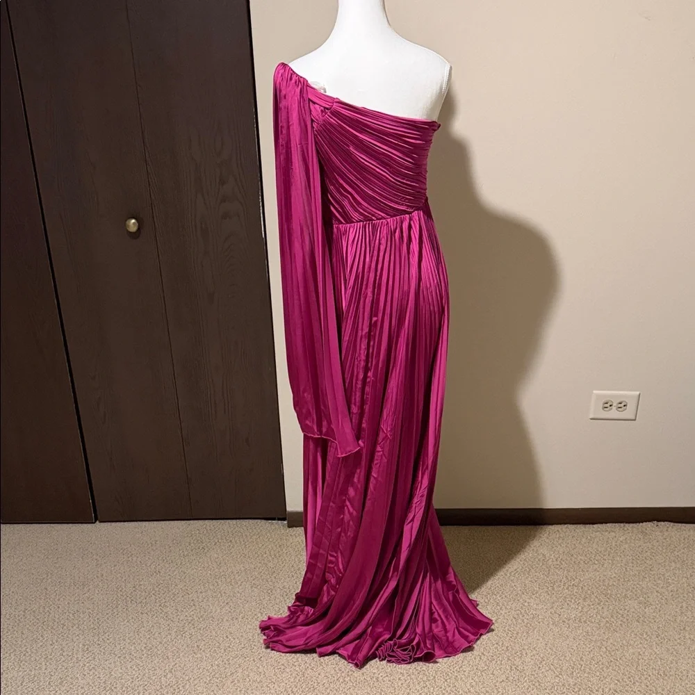 Minuet Petite Magenta One-Shoulder Dress - Picture 4 of 5